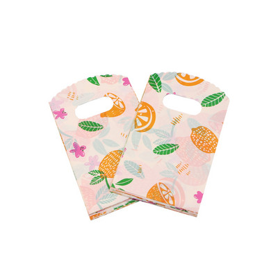 100 kom/lot Dizajnirana plastična vrećica za kavu "Hvala" 9x15 cm Poklon vrećica za nakit i slatkiše s ručkama Male plastične vrećice za pakiranje