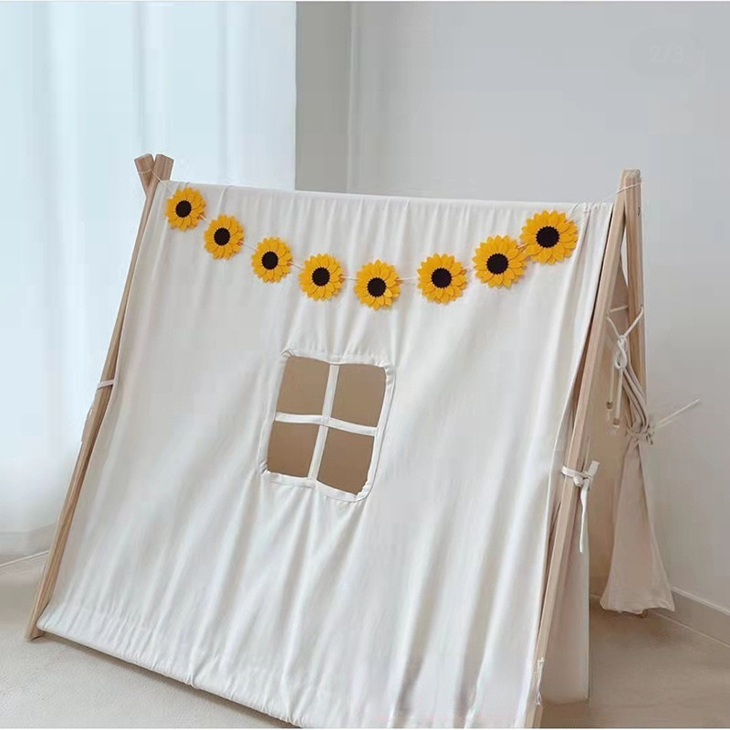 INS-i laste sünnipäevapeo lausriidest päevalillepärja valge karikakra bänner roosa lilleline lipp 1tk