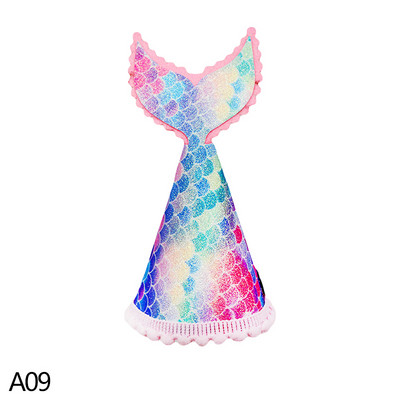 1 buc 1/2/3 șapci de pălărie de ziua de naștere pentru copii pălărie cu sclipici sirenă cu pălărie pentru prima zi de naștere pălărie pentru nou-născut, decorație pentru petrecerea de naștere