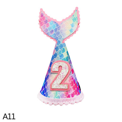1 buc 1/2/3 șapci de pălărie de ziua de naștere pentru copii pălărie cu sclipici sirenă cu pălărie pentru prima zi de naștere pălărie pentru nou-născut, decorație pentru petrecerea de naștere