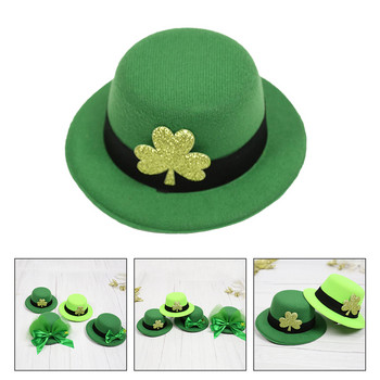 2 τμχ Καπέλο Saint Patricks Day Leprechaun Υπερμεγέθη πράσινο λευκό ριγέ τριφύλλι Ιρλανδικό βελούδινο Top Cap Cosplay στολή