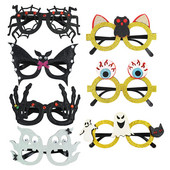 1 buc. Ochelari de hârtie pentru Halloween fericit, ochelari de vedere pentru cosplay, în formă de liliac păianjen, ochelari de vedere, decorațiuni de petrecere pentru costum de Halloween pentru copii