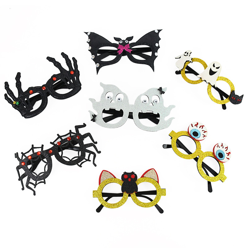 1 buc. Ochelari de hârtie pentru Halloween fericit, ochelari de vedere pentru cosplay, în formă de liliac păianjen, ochelari de vedere, decorațiuni de petrecere pentru costum de Halloween pentru copii