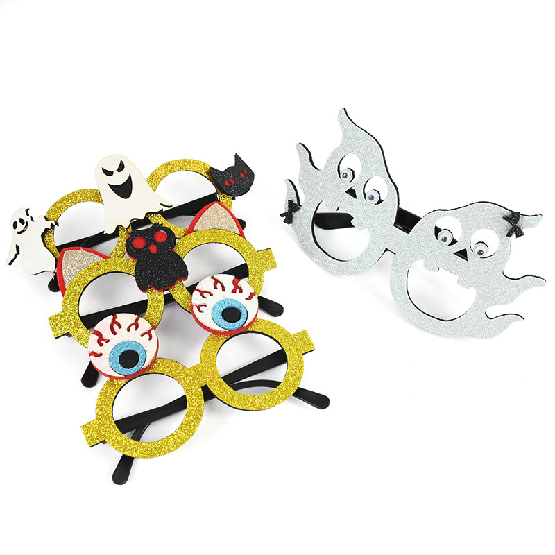 1 buc. Ochelari de hârtie pentru Halloween fericit, ochelari de vedere pentru cosplay, în formă de liliac păianjen, ochelari de vedere, decorațiuni de petrecere pentru costum de Halloween pentru copii