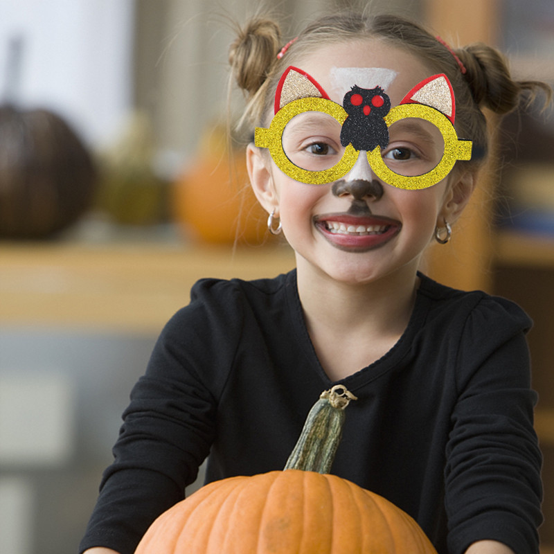 1 buc. Ochelari de hârtie pentru Halloween fericit, ochelari de vedere pentru cosplay, în formă de liliac păianjen, ochelari de vedere, decorațiuni de petrecere pentru costum de Halloween pentru copii