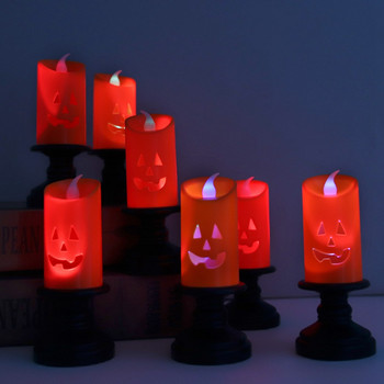 Halloween Lights LED Candle Pumpkin Candlestick Lamp Scery Spider Happy Halloween Carnival Party Decoration Horror Props 2022