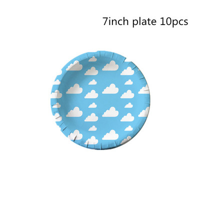 Σετ σερβίτσιο με μπαλόνια για πάρτι γενεθλίων Cloud με θέμα Μπλε ουρανός Λευκό σύννεφο Τραπεζομάντιλο Γαμήλιο πανό Προμήθειες πάρτι