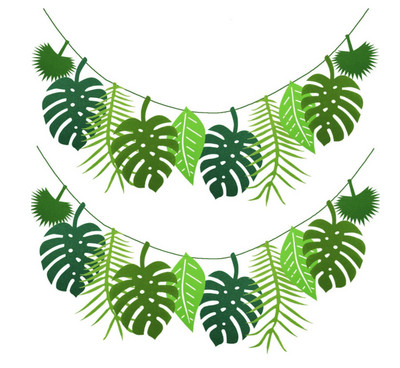 Πανό με φύλλα χελώνας Διακόσμηση για πάρτι στη Χαβάη Χαρούμενα γενέθλια πάρτι γιρλάντα σαφάρι ζούγκλα με θέμα Δεινόσαυρος Διακοσμητικά πάρτι