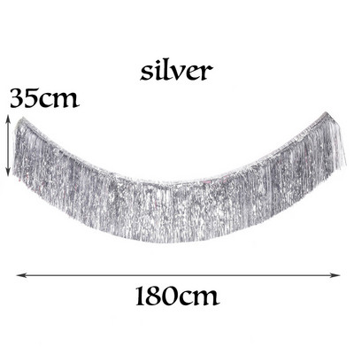 1,8M Creative 4 kihti fooliumit Tinsel Garland Kardinad Sünnipäevapeo Pulmad Ramadani kaunistus Jõulud Kodu Taust Seinakaunistus