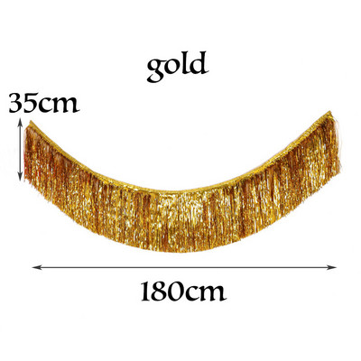 1,8M Creative 4 kihti fooliumit Tinsel Garland Kardinad Sünnipäevapeo Pulmad Ramadani kaunistus Jõulud Kodu Taust Seinakaunistus