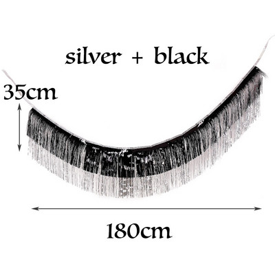 1,8M Creative 4 kihti fooliumit Tinsel Garland Kardinad Sünnipäevapeo Pulmad Ramadani kaunistus Jõulud Kodu Taust Seinakaunistus