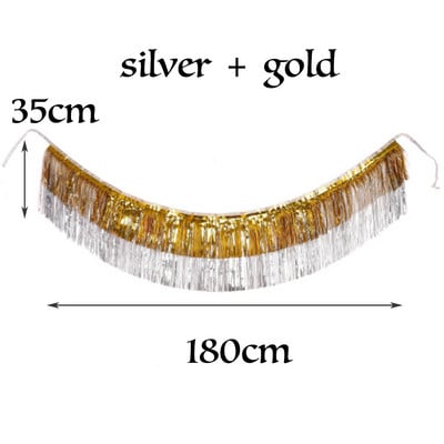 1,8M Creative 4 kihti fooliumit Tinsel Garland Kardinad Sünnipäevapeo Pulmad Ramadani kaunistus Jõulud Kodu Taust Seinakaunistus