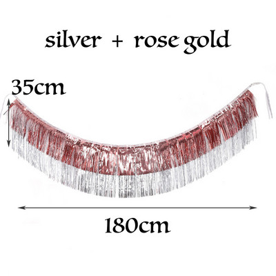 1,8M Creative 4 kihti fooliumit Tinsel Garland Kardinad Sünnipäevapeo Pulmad Ramadani kaunistus Jõulud Kodu Taust Seinakaunistus