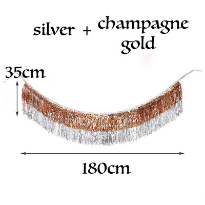 1,8M Creative 4 kihti fooliumit Tinsel Garland Kardinad Sünnipäevapeo Pulmad Ramadani kaunistus Jõulud Kodu Taust Seinakaunistus