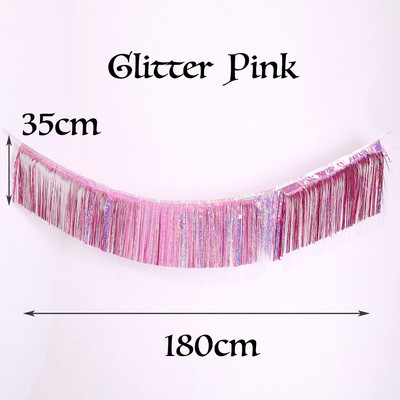 1,8M Creative 4 kihti fooliumit Tinsel Garland Kardinad Sünnipäevapeo Pulmad Ramadani kaunistus Jõulud Kodu Taust Seinakaunistus