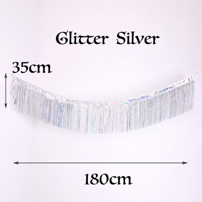 1,8M Creative 4 kihti fooliumit Tinsel Garland Kardinad Sünnipäevapeo Pulmad Ramadani kaunistus Jõulud Kodu Taust Seinakaunistus