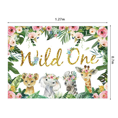 Wild One Jednokratno posuđe za djevojku Dekoracija za rođendansku zabavu Dječji Safari Šumska šuma Tema Parti DIY Jungle Baby Shower Girl