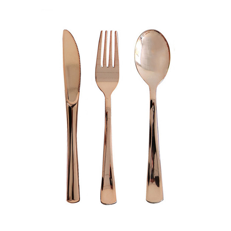 10 komada zlatnog posuđa za jednokratnu upotrebu, plastičnih desertnih noževa, vilica, žlica za vjenčanje, rođendansku zabavu, pribor za jelo