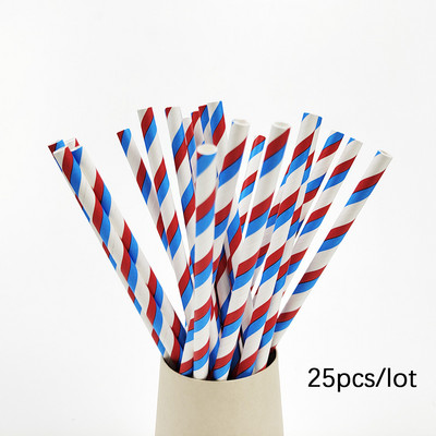 25 τμχ έγχρωμα καλαμάκια από χαρτί μιας χρήσης Καλαμάκια από χαρτί πόσιμου Rainbow για Γαμήλια Γενέθλια Επιτραπέζια σκεύη μίας χρήσης Προμήθειες πάρτι