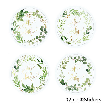 8Gosti Zlatno slovo Oh Dječje jednokratno posuđe Jungle Leaves Salveta Tanjur Šalica Tuširanje dječaka Djevojčica Babyshower Oh Potrepštine za bebe