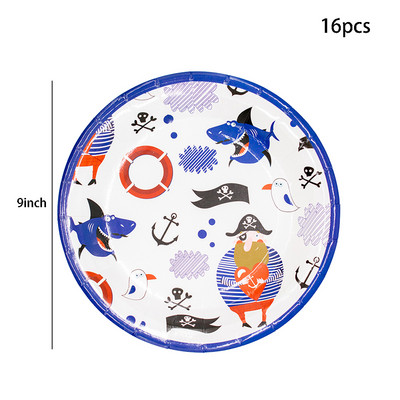 Gusarska tematska zabava Posuđe za jednokratnu upotrebu Pribor za dječju rođendansku zabavu Pirati s Kariba Posuđe za jelo Tanjur Dekoracija salvete