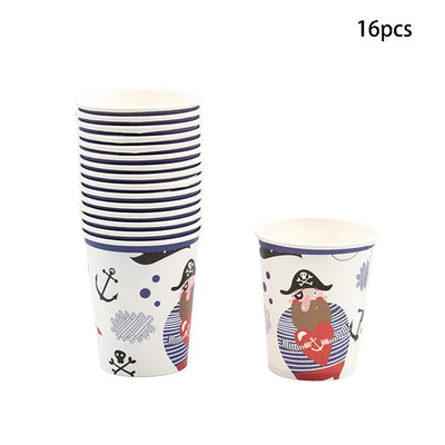 Gusarska tematska zabava Posuđe za jednokratnu upotrebu Pribor za dječju rođendansku zabavu Pirati s Kariba Posuđe za jelo Tanjur Dekoracija salvete