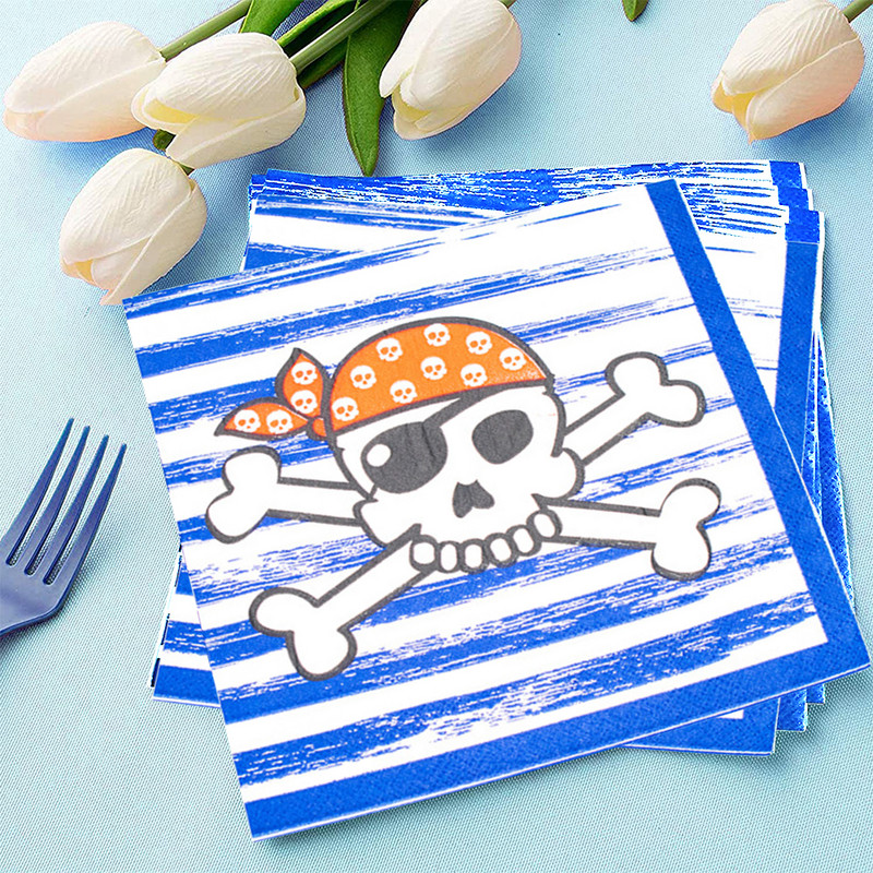 Gusarska tematska zabava Posuđe za jednokratnu upotrebu Pribor za dječju rođendansku zabavu Pirati s Kariba Posuđe za jelo Tanjur Dekoracija salvete