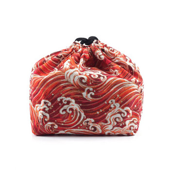 Чанта за кутия за обяд в японски стил Чанта за обяд с шнурове Чанта за обяд Bento Tote Pouch Преносима детска кутия за съхранение Чанта за съхранение на съдове и прибори за пътуване