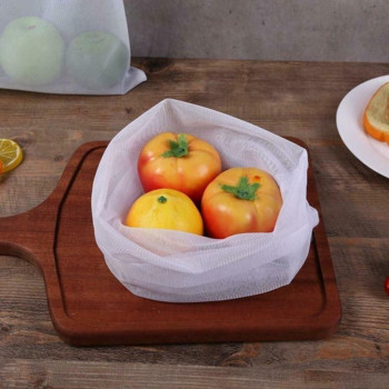 5 τμχ επαναχρησιμοποιούμενες τσάντες αποθήκευσης φρούτων λαχανικών που πλένονται Διχτυωτές σακούλες Οργανωτής κουζίνας Αποθήκευση τροφίμων Τσάντα συσκευασίας Τσάντες παραγωγής