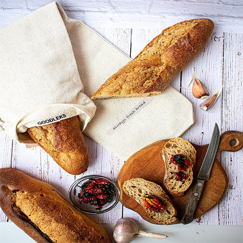 Linased leivakotid, korduvkasutatav nööriga kott pätsi jaoks, omatehtud käsitööliste leivakotid, linased leivakotid baguette jaoks