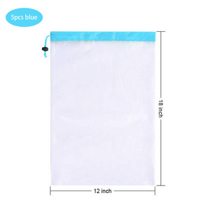 3 suurust korduvkasutatavast võrgust tootekott Pestavad keskkonnasõbralikud kotid toidupoodide ostlemiseks, puu- ja köögiviljade mänguasjade kott