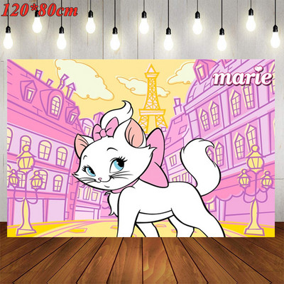 Διακόσμηση πάρτι με θέμα Marie Cat Επιτραπέζια σκεύη Χαρτί Πιάτο Κύπελλο χαρτοπετσέτα Πανό Ψάθινο μπαλόνι ντους μωρού Παιδικό πάρτι γενεθλίων προμήθειες