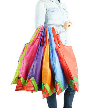 Τσάντα αγορών σε σχήμα φράουλας Φορητή τσάντα αγορών Πτυσσόμενη φράουλα επαναχρησιμοποιούμενη Συμπαγής τσάντα αγορών για χρήση οικολογικής ανακύκλωσης