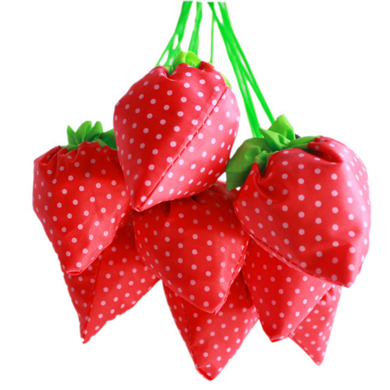 Braškių formos pirkinių krepšys Nešiojamas pirkinių krepšys Braškių sulankstomas daugkartinis kompaktiškas ekologiškas perdirbimo Naudojamas pirkinių krepšys