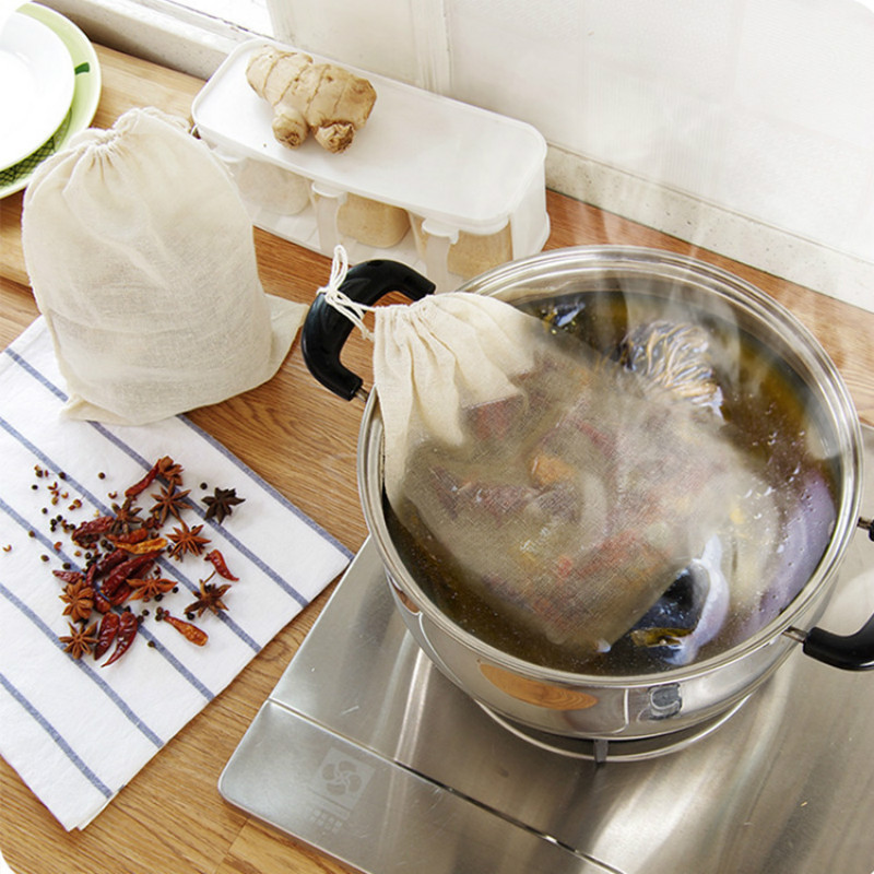 10 tk võrkkott puuvillane linane korduvkasutatav toidufilter Võrkott pähklipiim uba musliin kalasupp keetmine vürtsifilter 26cmX20cm