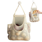 Επαναχρησιμοποιήσιμες τσάντες αποθήκευσης δικτυωτών λαχανικών κουζίνας Τσάντες αποθήκευσης κρεμμυδιών πατάτας Κούφιες αναπνέουσες τσάντες από πλέγμα τζίντζερ σκόρδου