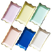 4 bucăți vesela de unică folosință farfurii din hârtie pentru petrecere, dreptunghiulară, pentru desert, tavă pentru tort, nuntă, decorare pentru petrecerea de naștere, consumabile pentru baby shower