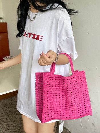 Τσάντα με βελονάκι μεγάλης χωρητικότητας Γυναικεία τσάντα για ψώνια σχεδιαστή πολυτελείας Γυναικεία τσάντα αγορών υφασμένη τσάντα αγορών