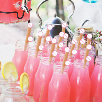 10 τμχ Πολύχρωμο σχήμα πέους άχυρο μαύρο ροζ πλαστικά καλαμάκια ποτού για ποτό Γαμήλιο πάρτι γενεθλίων Διακόσμηση σπιτιού