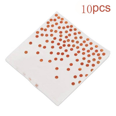 Set de 10 bucăți, auriu, argintiu, aur trandafir, set de veselă de unică folosință, farfurii din hârtie de culoare solidă, cești, pentru nuntă, pentru petrecerea de aniversare, Anul Nou 2023