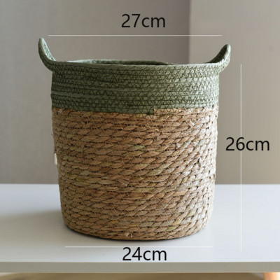 Käsitsi kootud õlgedest hoiukorv Taim pottides mitmesugused esemed, mererohust punutud rotangist istutusmasina komplekt lillekorvi konteiner