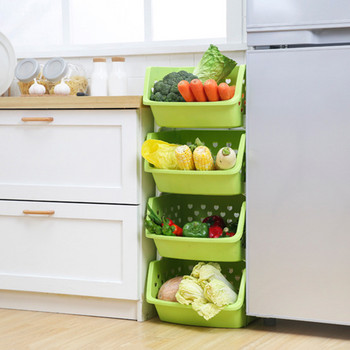 2022 Нова издръжлива кошница за съхранение, която може да се подрежда, куха кутия за съхранение на плодове и зеленчуци Кухненски органайзер Кошница за домашна кухня Кошница за дренаж