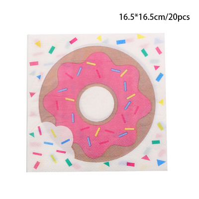 1Σετ ντόνατς Επιτραπέζια σκεύη μιας χρήσης Χάρτινα πιάτα Φλιτζάνια Κουτιά καραμελών για χριστουγεννιάτικα στολίδια πάρτι για κορίτσια DIY Προμήθειες για πάρτι