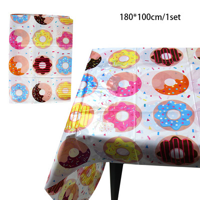 1Σετ ντόνατς Επιτραπέζια σκεύη μιας χρήσης Χάρτινα πιάτα Φλιτζάνια Κουτιά καραμελών για χριστουγεννιάτικα στολίδια πάρτι για κορίτσια DIY Προμήθειες για πάρτι