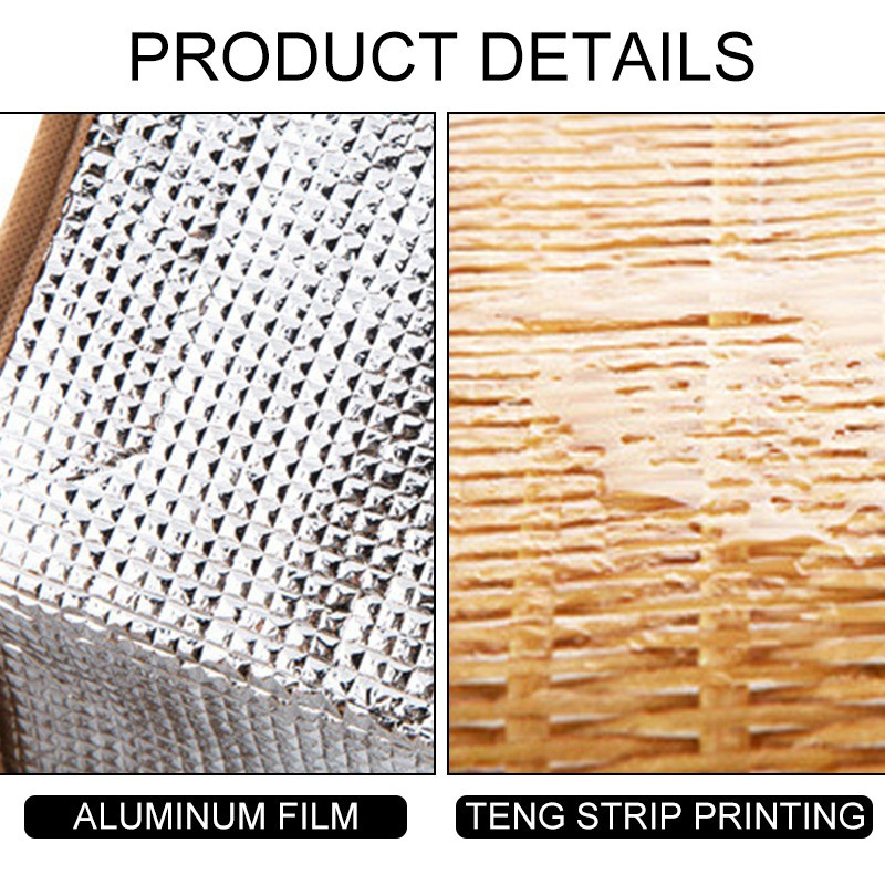 Ψάθινο υφαντό αδιάβροχο θερμομονωμένο τσαντάκι Bento μονωμένο μεσημεριανό τσαντάκι για γυναικείο γυναικείο πικνίκ ταξιδιού Φυσικό Ποιμενικό