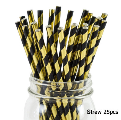 Musta valge triibuga ühekordsed lauanõud Pulmapeo Pabertaldrikud Salvrätikud Tassid Õlekõrred Laste sünnipäevapeo uusaastakaunistus