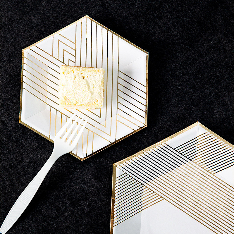 Musta valge triibuga ühekordsed lauanõud Pulmapeo Pabertaldrikud Salvrätikud Tassid Õlekõrred Laste sünnipäevapeo uusaastakaunistus