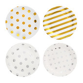 10 bucăți/lot 7 inch folie de aur cu puncte pentru ziua de naștere, pentru nunta, pentru decorare, farfurii de hârtie de unică folosință, favoruri pentru baby shower.