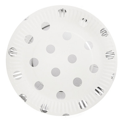 10 bucăți/lot 7 inch folie de aur cu puncte pentru ziua de naștere, pentru nunta, pentru decorare, farfurii de hârtie de unică folosință, favoruri pentru baby shower.