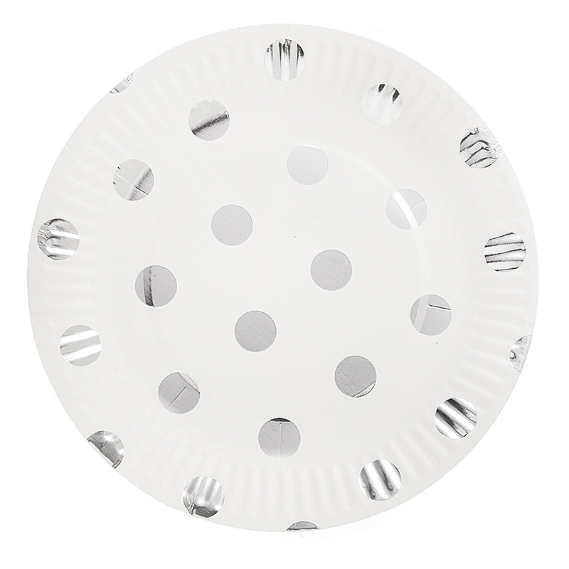 10 bucăți/lot 7 inch folie de aur cu puncte pentru ziua de naștere, pentru nunta, pentru decorare, farfurii de hârtie de unică folosință, favoruri pentru baby shower.